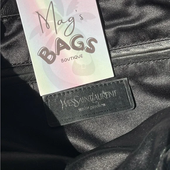 YSL: Studded Drawstring Leather Kahala Tote Bag - Picture 15 of 17